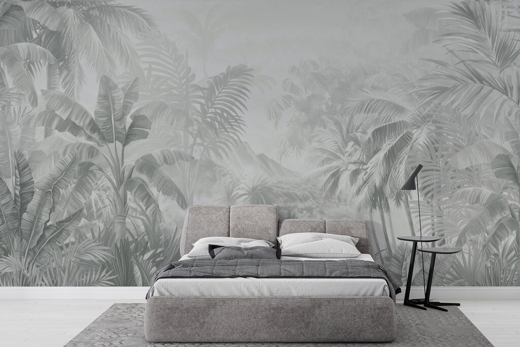 Afbeelding in grijstinten van een tropisch woud — interieur 2