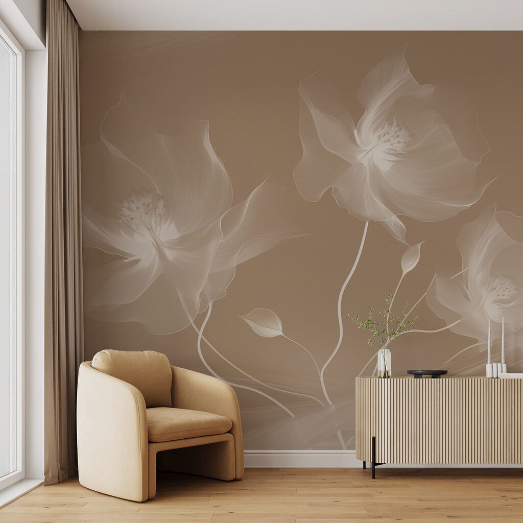 Bloemen als lichte rooksluiers — interieur 2