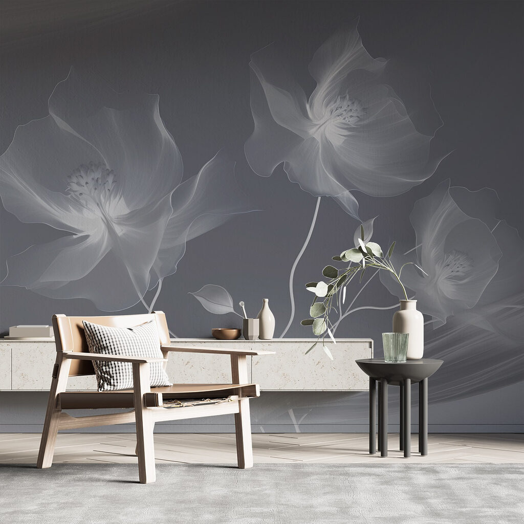Bloemen als lichte rooksluiers — interieur 2