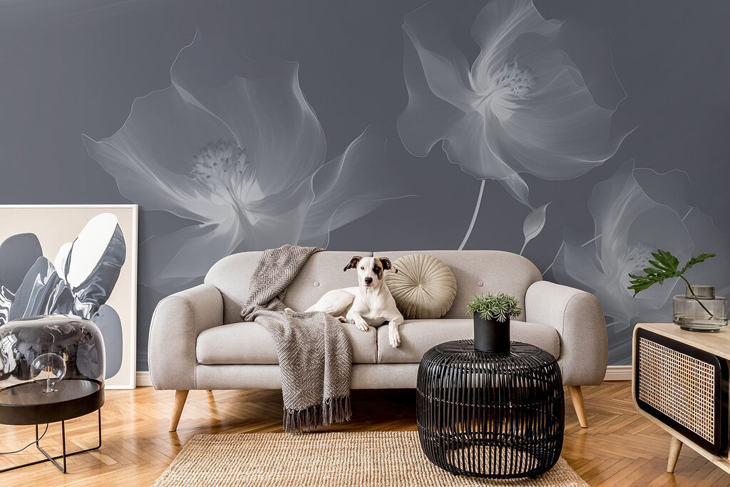 Bloemen als lichte rooksluiers — interieur 3