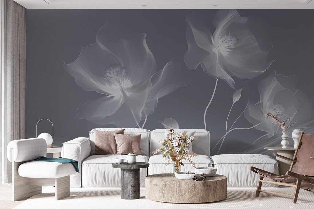 Bloemen als lichte rooksluiers — interieur 4