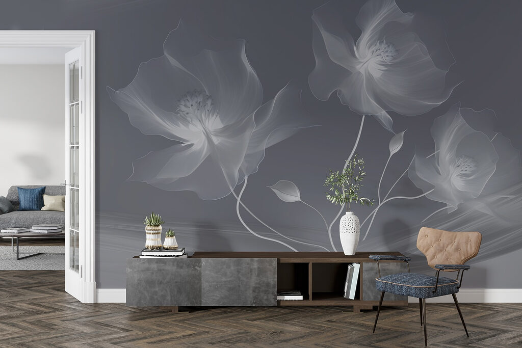 Bloemen als lichte rooksluiers — interieur 5