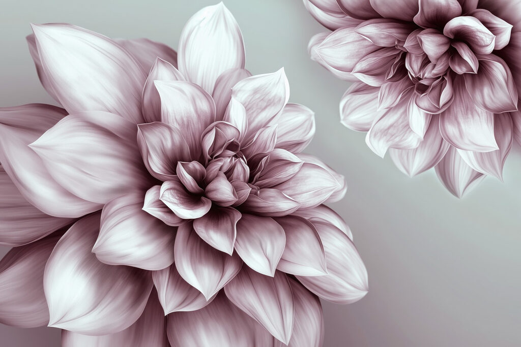 Bloemen in pruimkleurige schaduw — volledig ontwerp