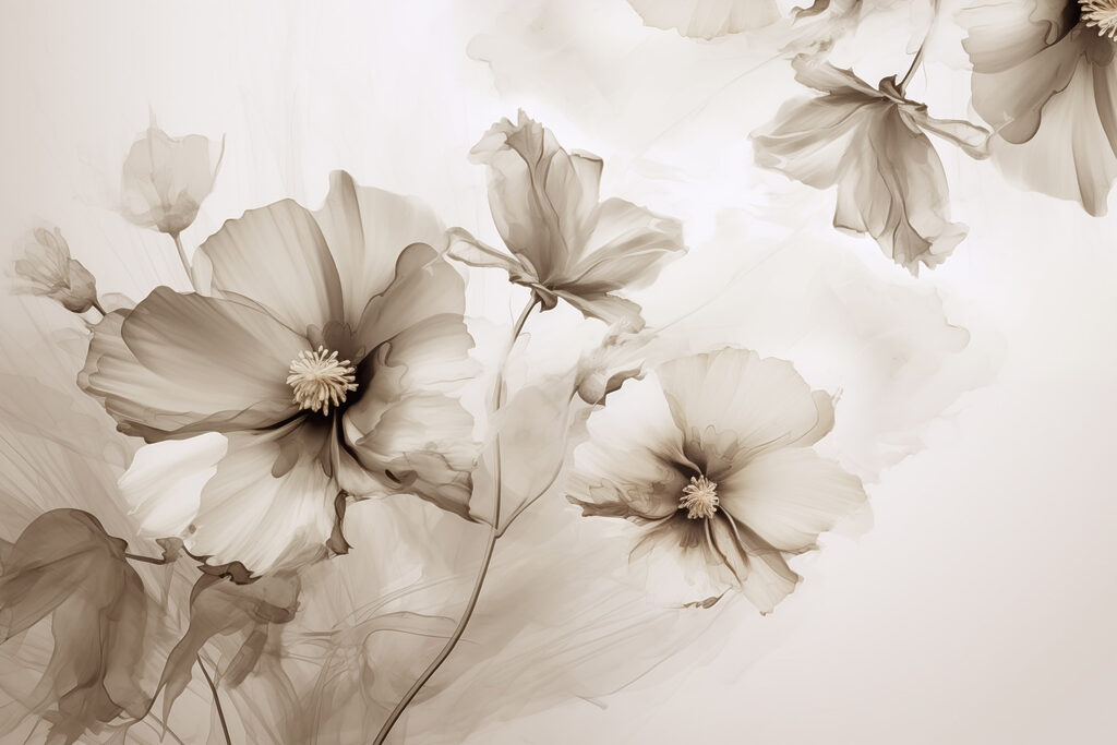 Groep bloemen op witte achtergrond — volledig ontwerp