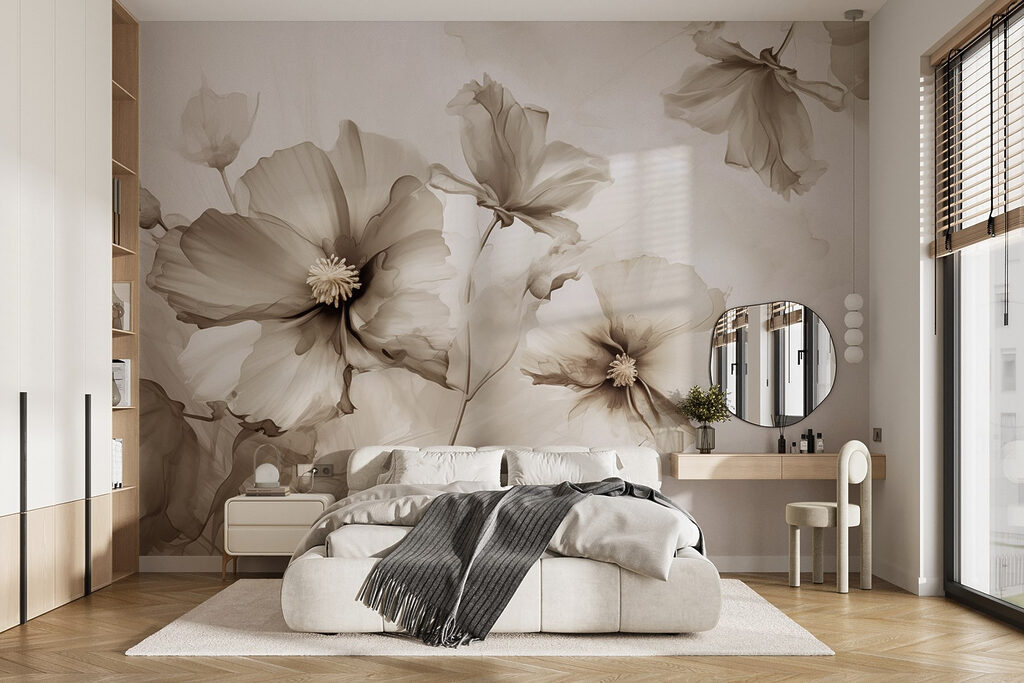 Groep bloemen op witte achtergrond — interieur 1