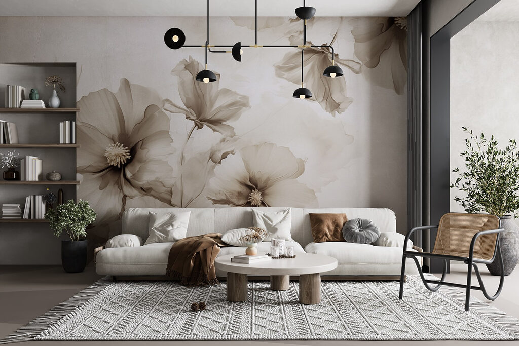 Groep bloemen op witte achtergrond — interieur 4