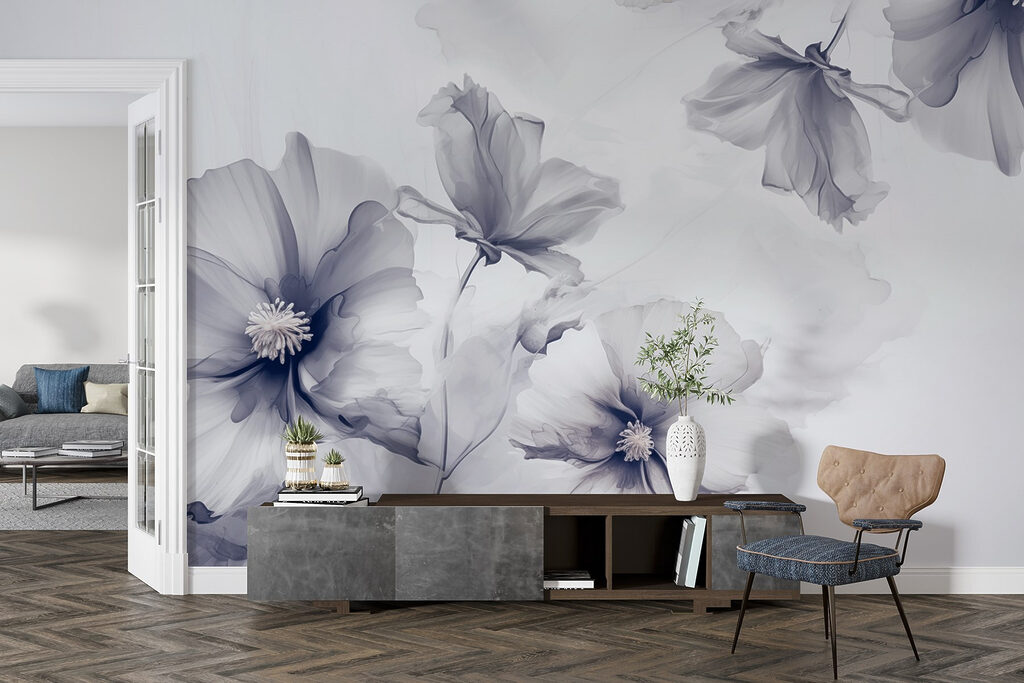 Losse bloemen met waterverfranden — interieur 4
