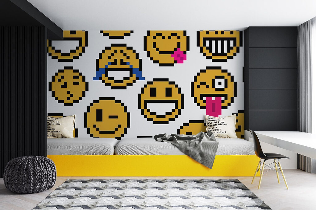 Gele gezichten in pixels — interieur 1