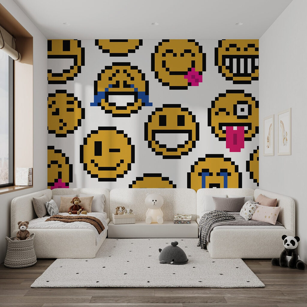 Gele gezichten in pixels — interieur 2