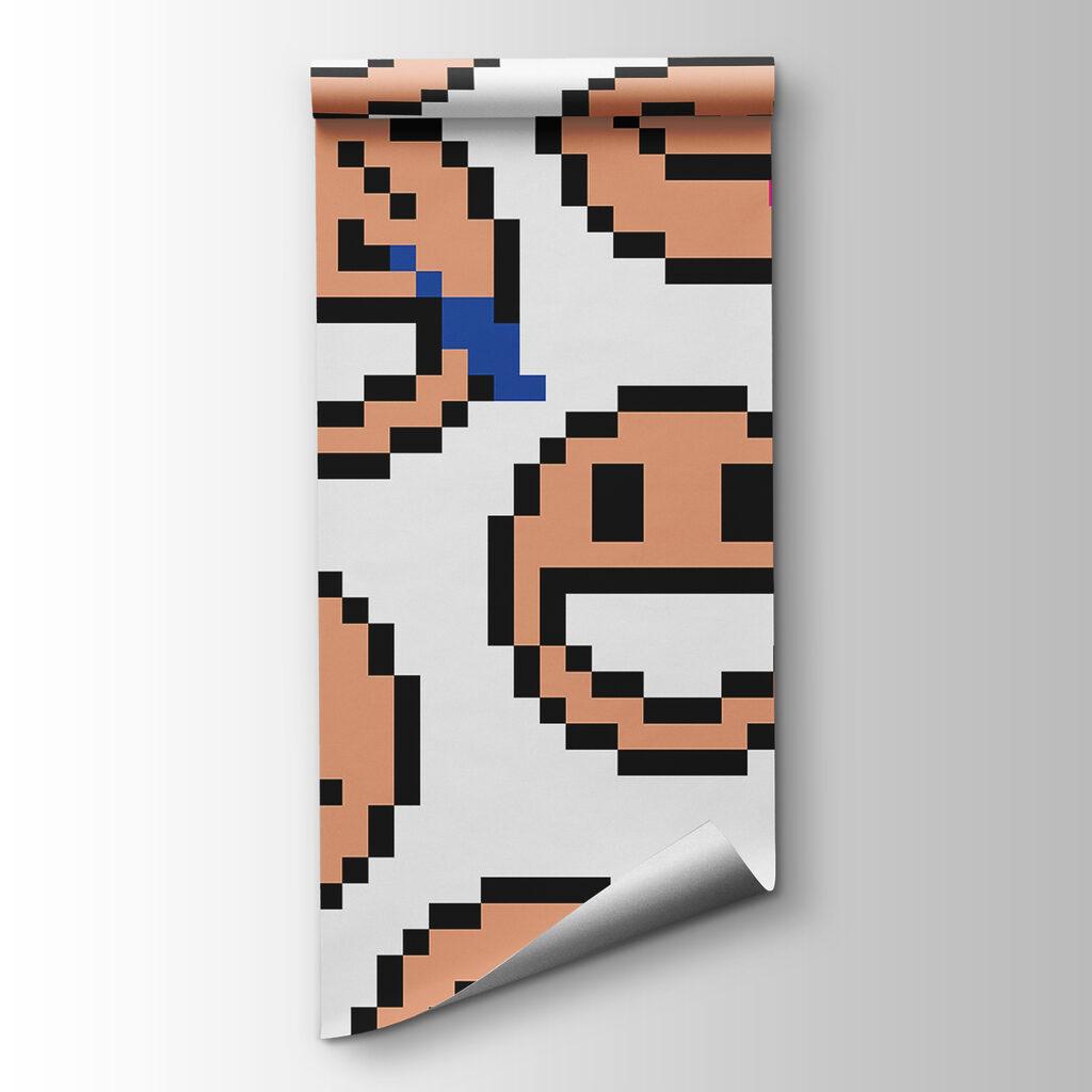Gezichtjes in vrolijke pixels — productweergave