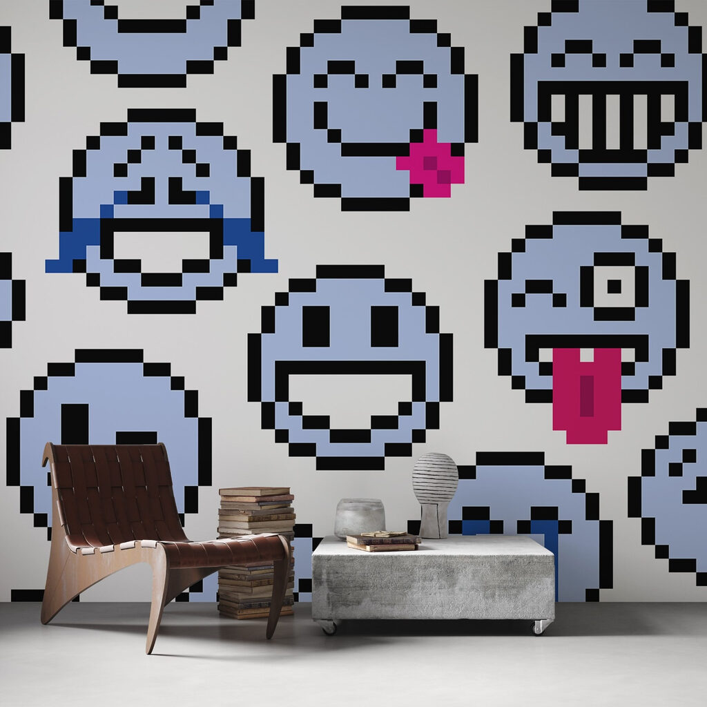 Gezichtjes in vrolijke pixels — interieur 1