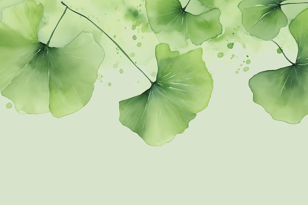 Groene bladwaaiers in aquarel — volledig ontwerp