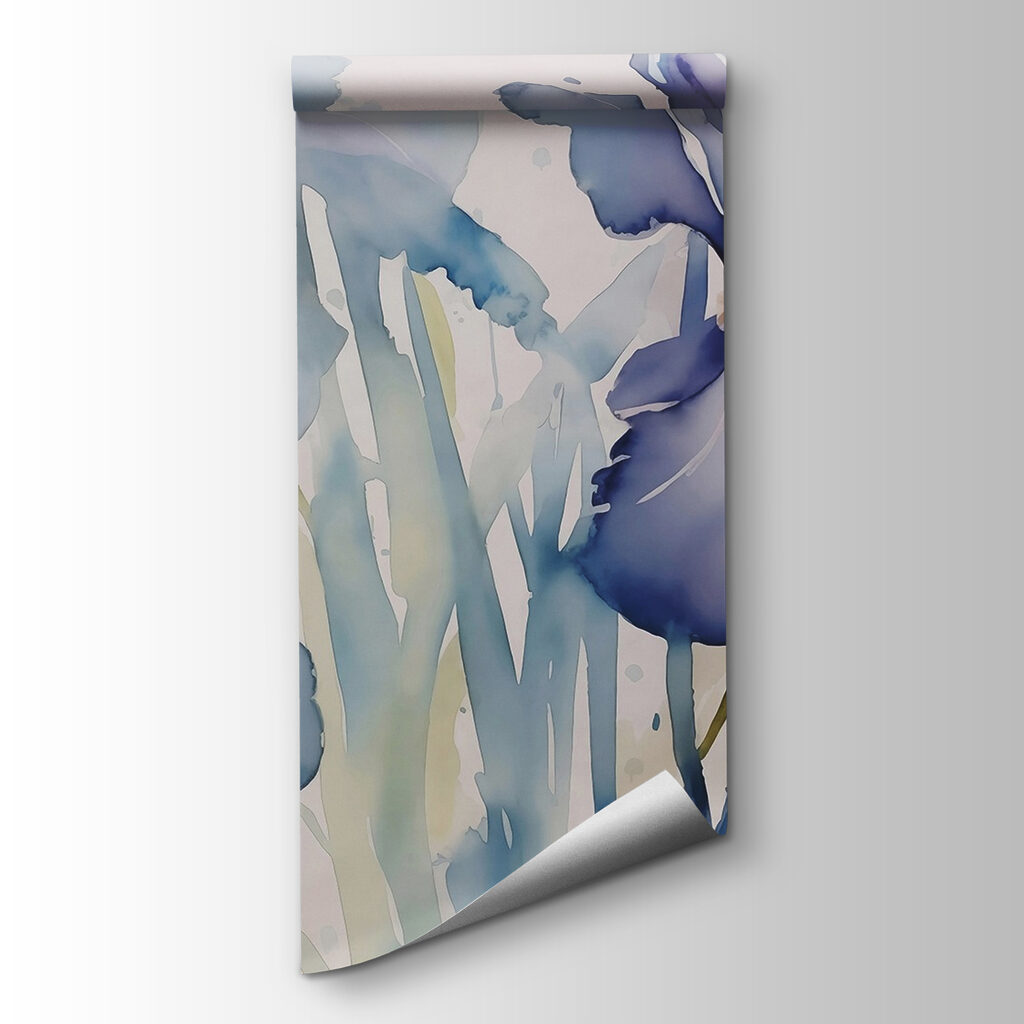 Blauwe irissen in verf — productweergave
