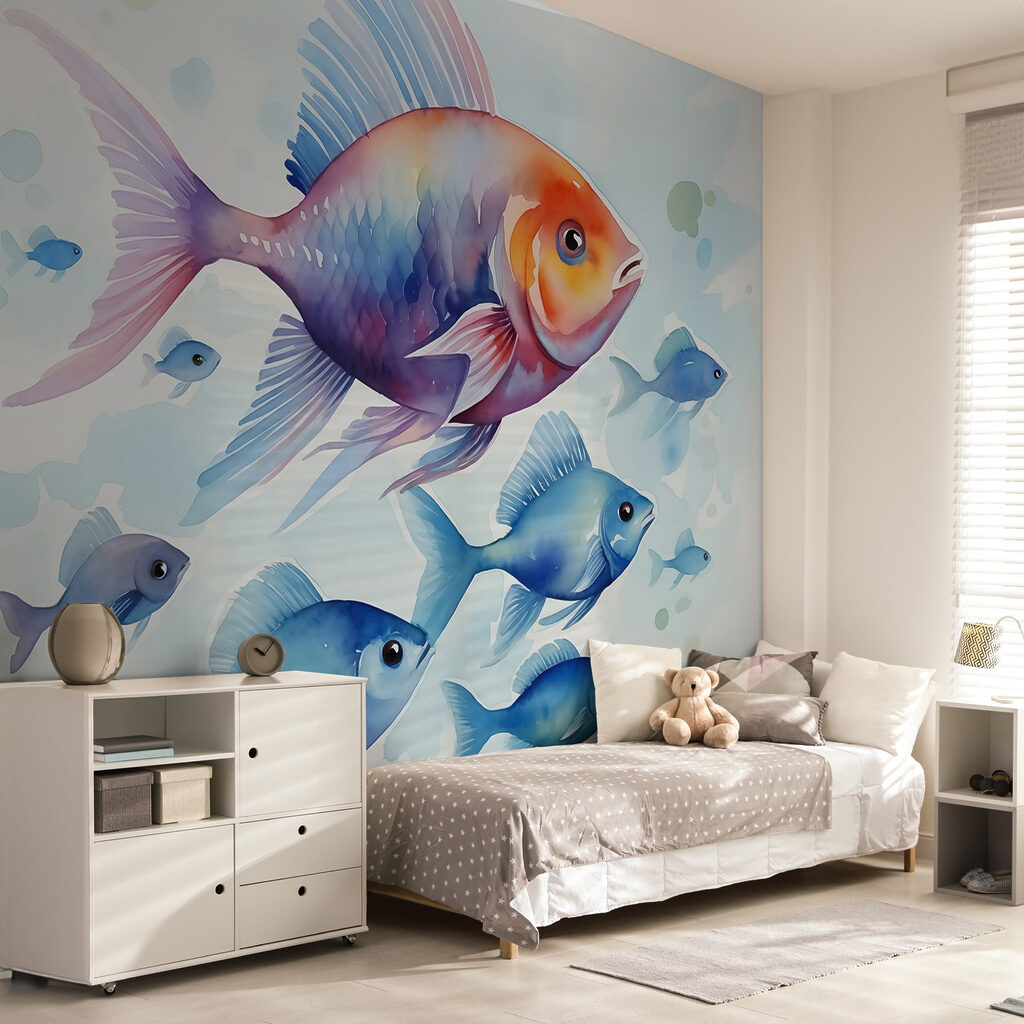 Kleurige vissen in waterverf — interieur 1