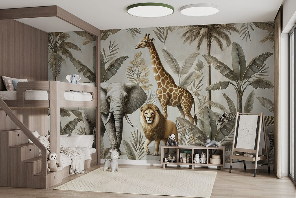 Safaridieren tussen bleke palmen — interieur 2