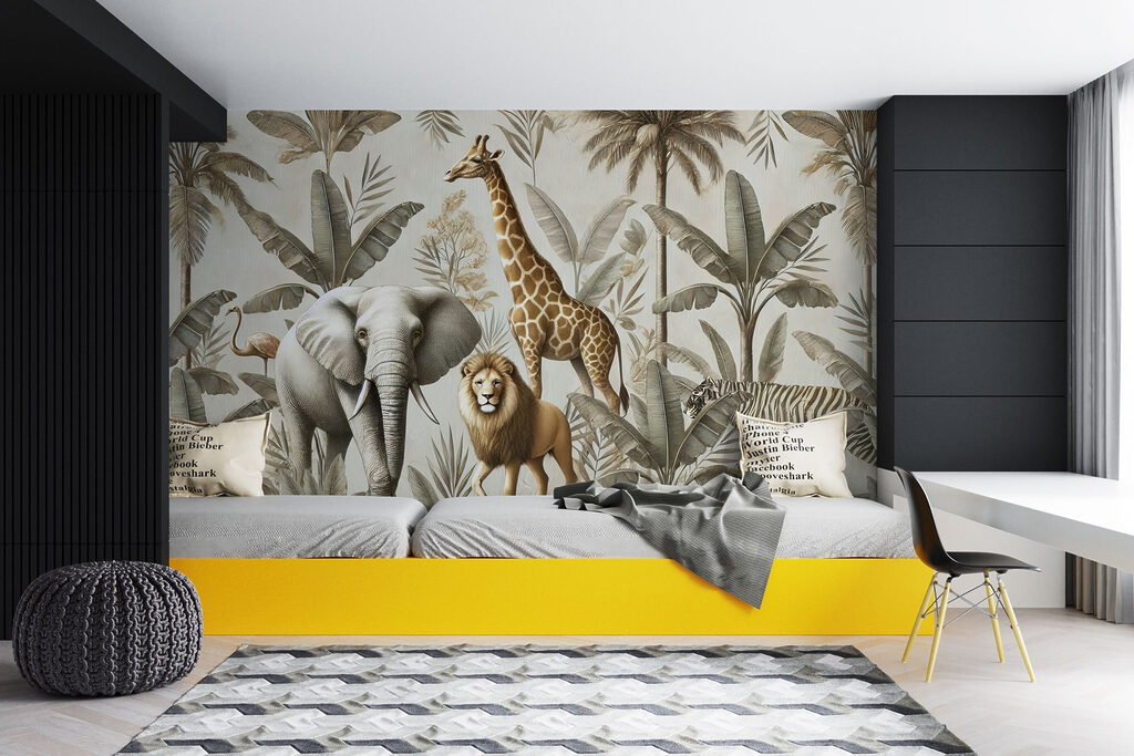 Safaridieren tussen bleke palmen — interieur 3