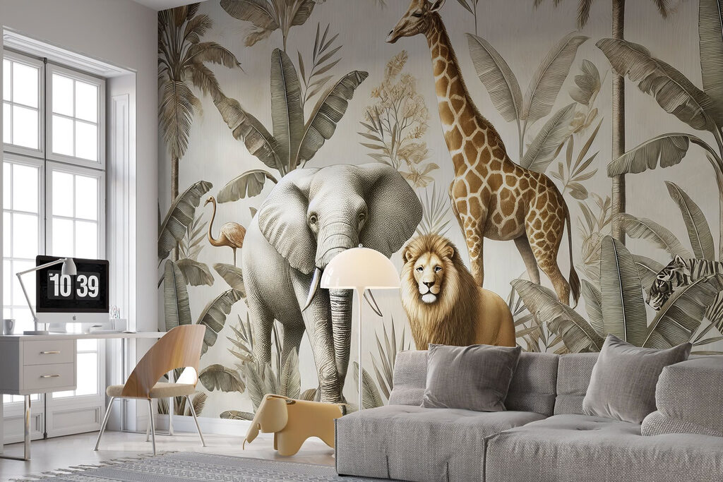 Safaridieren tussen bleke palmen — interieur 4