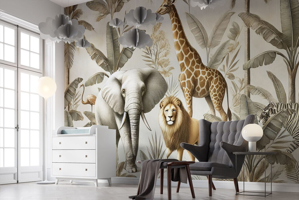 Safaridieren tussen bleke palmen — interieur 5