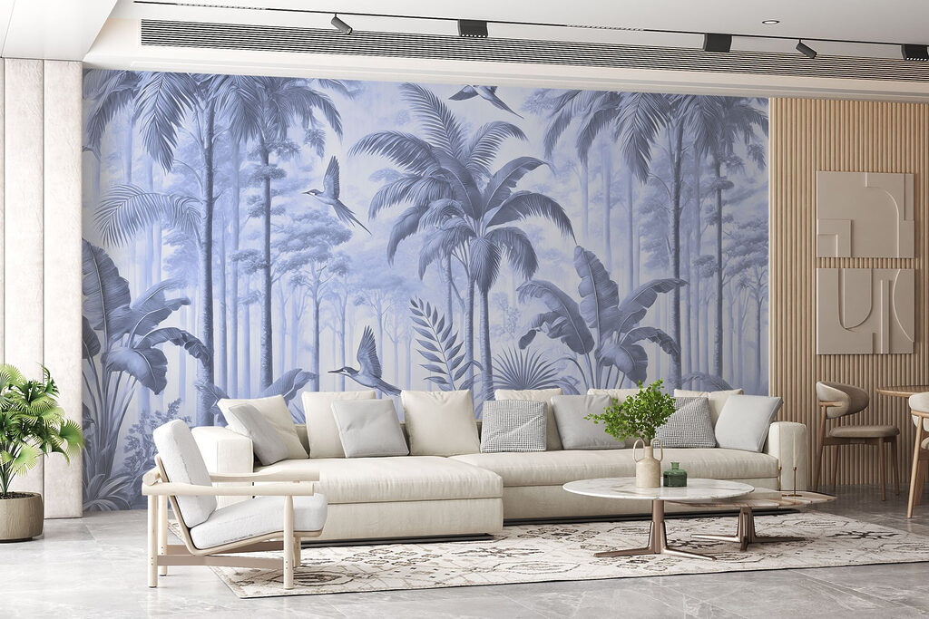 Vogels tussen hoge palmen — interieur 3