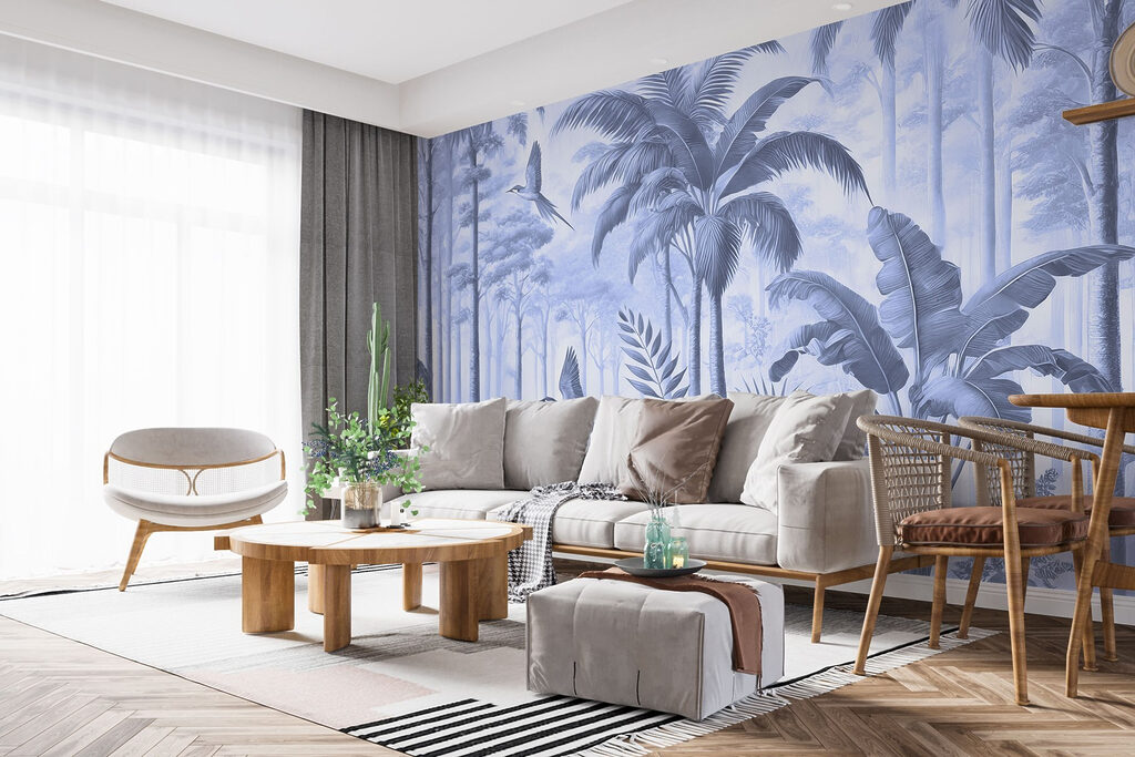 Vogels tussen hoge palmen — interieur 4