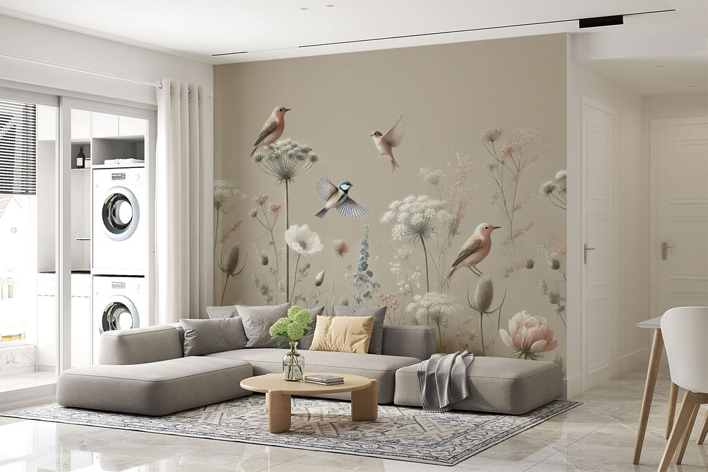 Vogeltjes tussen slanke veldbloemen — interieur 3