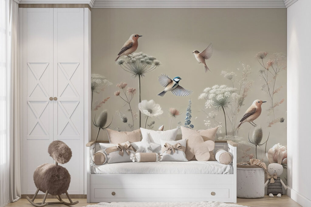 Vogeltjes tussen slanke veldbloemen — interieur 5