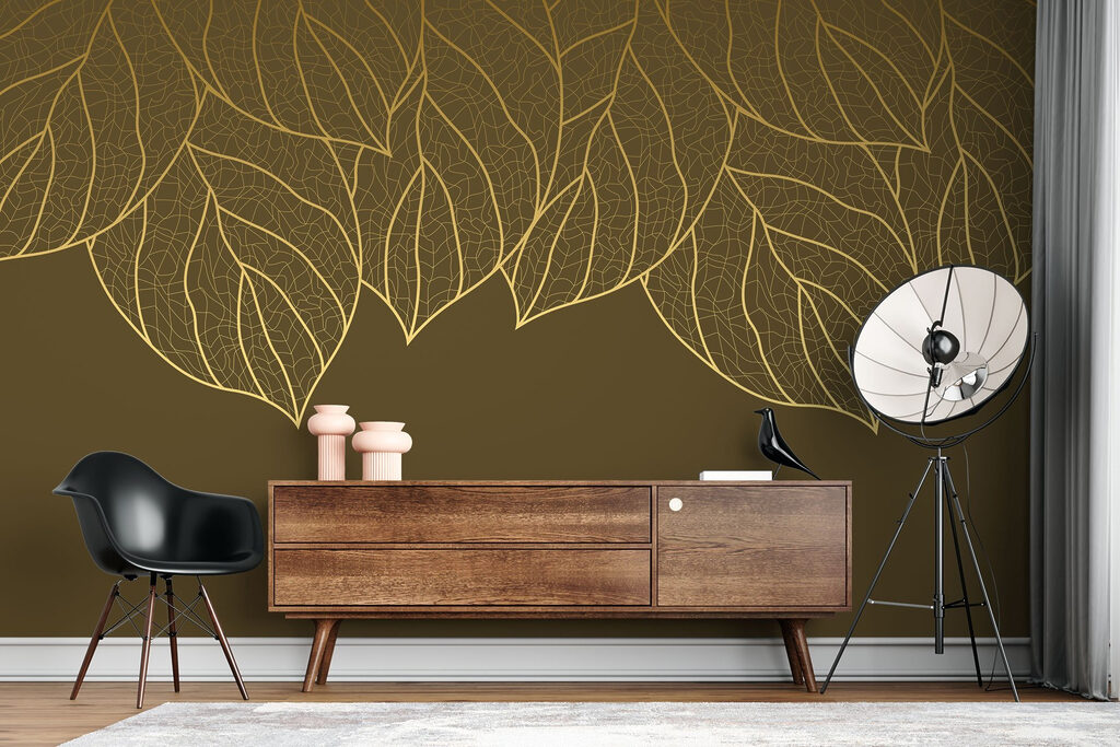 Gouden bladlijnen hangen bovenaan — interieur 2