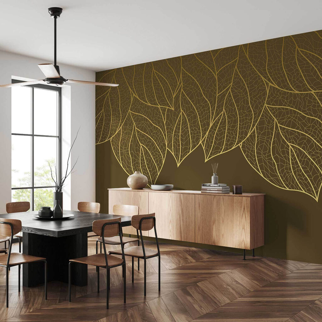 Gouden bladlijnen hangen bovenaan — interieur 3