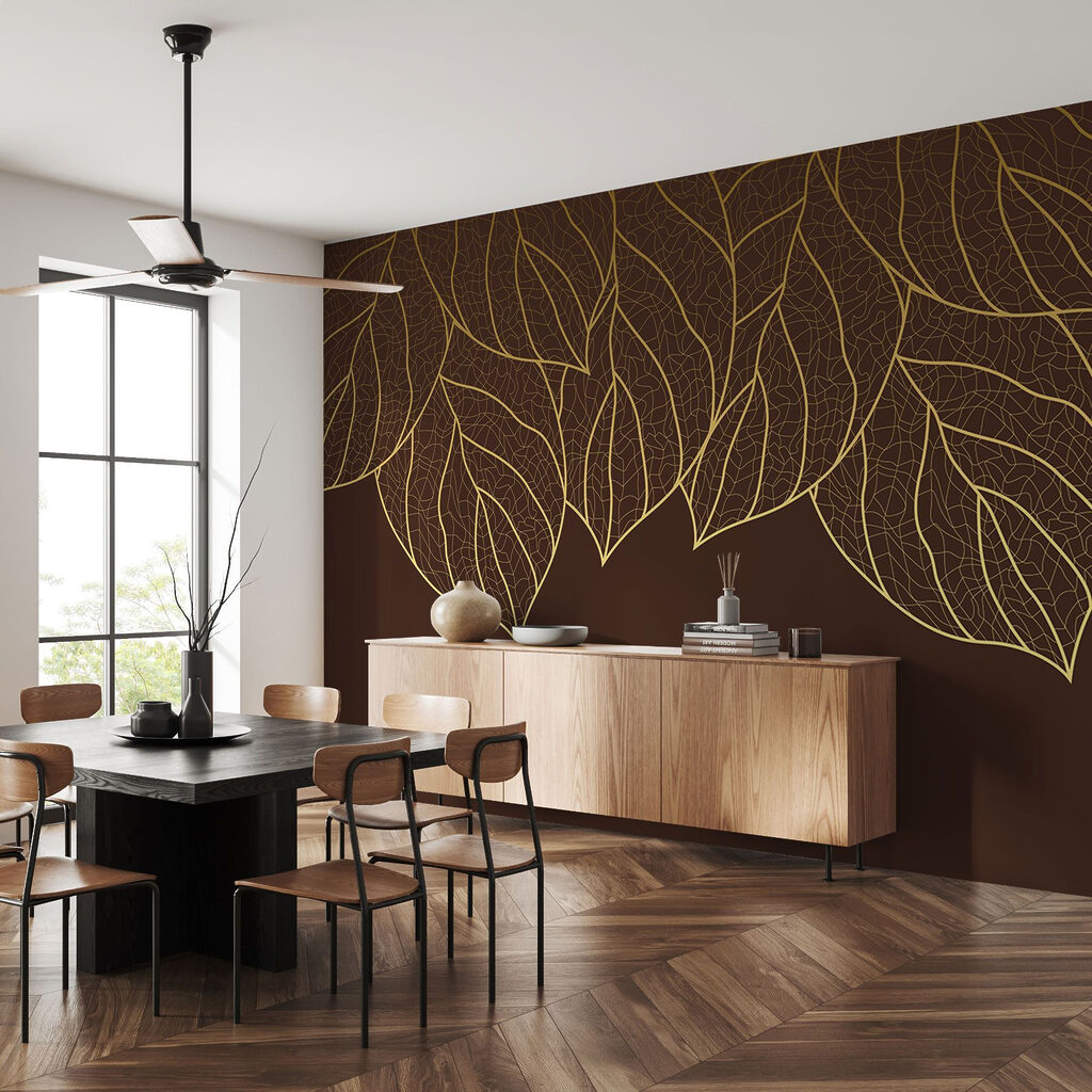 Gouden bladnerven hangen over — interieur 3