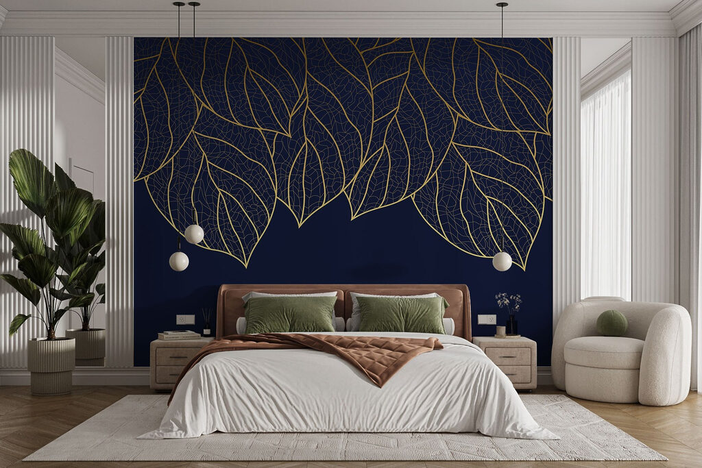 Gouden bladnerven hangen over — interieur 1