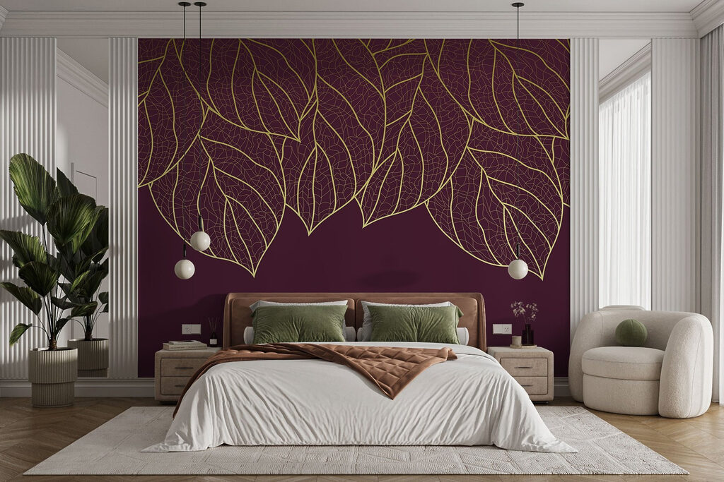 Gouden bladnerven hangen over — interieur 1