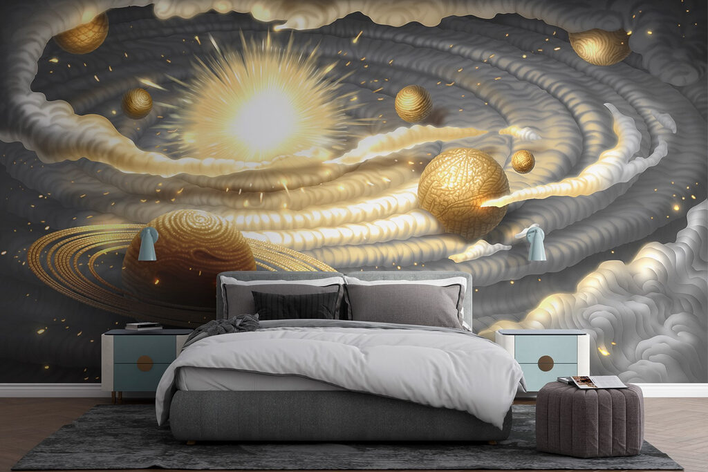 Gouden planeten in wolkenbanen — interieur 2