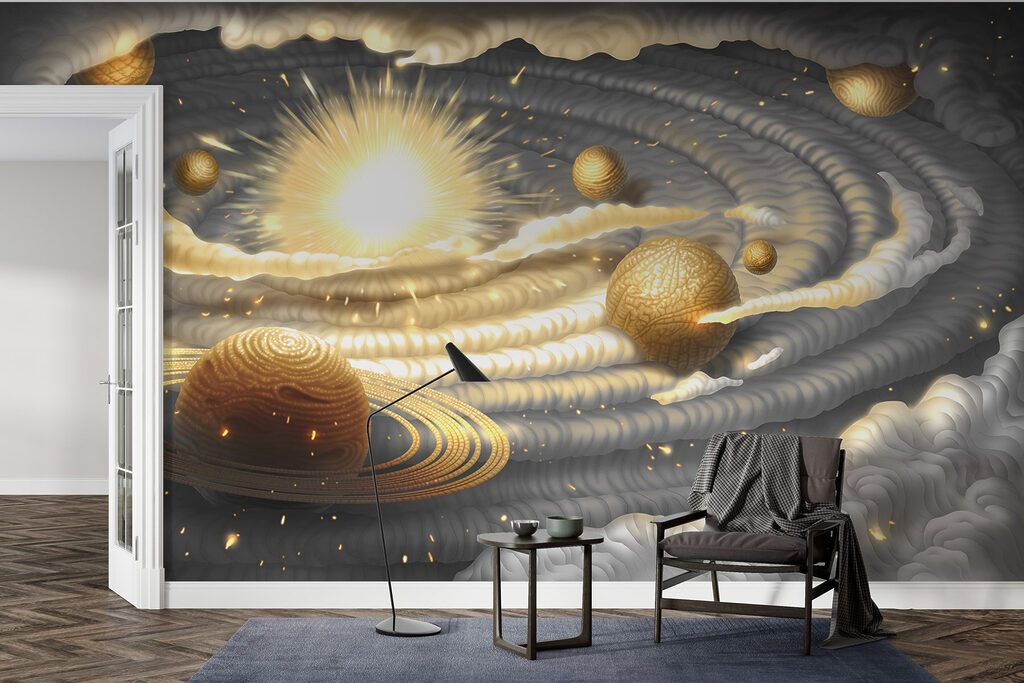 Gouden planeten in wolkenbanen — interieur 4