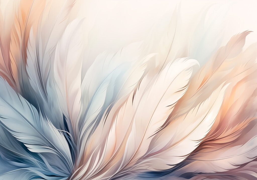 Delicate tinten van zachte veertexturen — volledig ontwerp