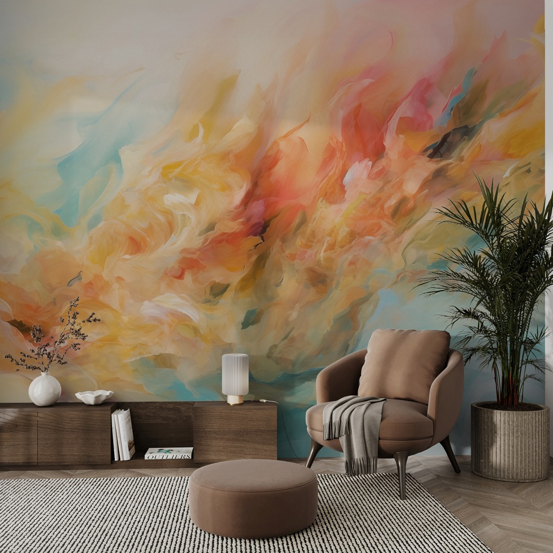 Kleurige verfstromen vloeien samen — interieur 1