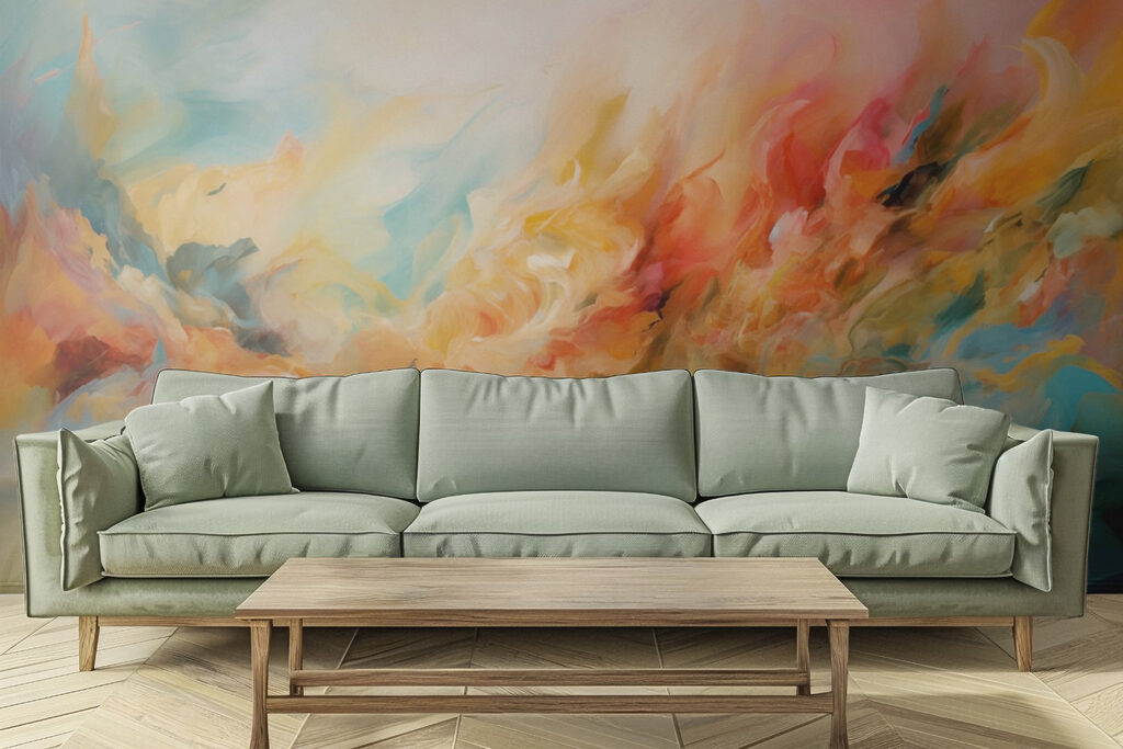 Kleurige verfstromen vloeien samen — interieur 2