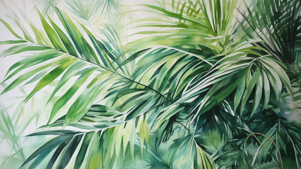 Palmveren kruisen in groen — volledig ontwerp