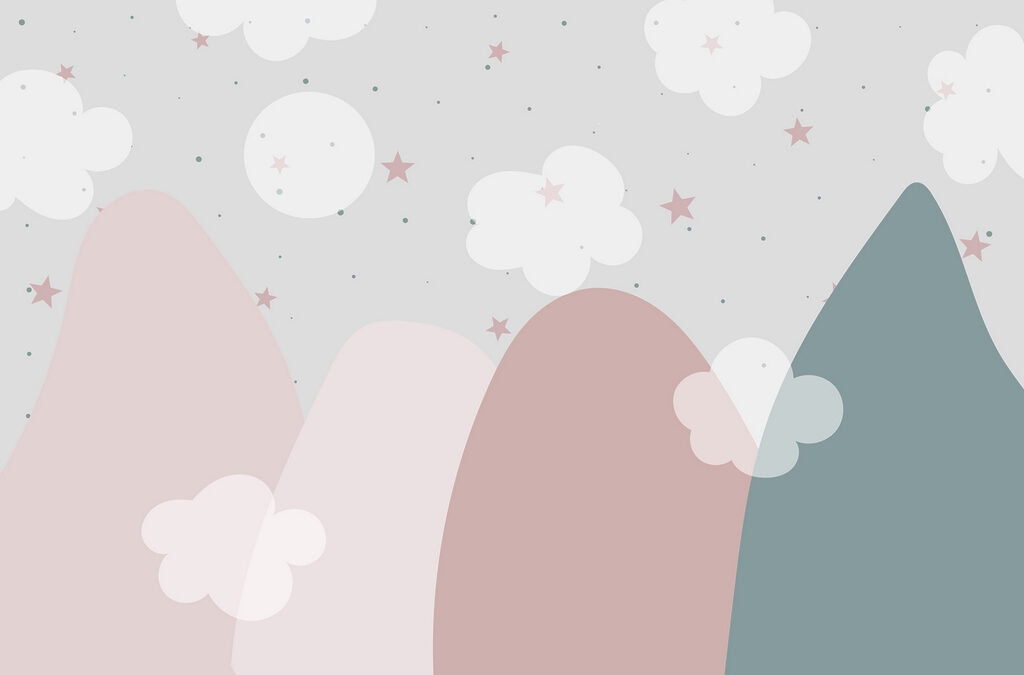 Pastelbergen onder de maan — volledig ontwerp