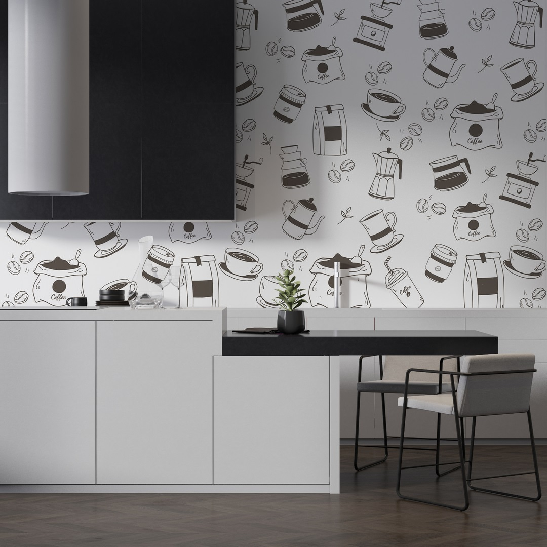 Patroon van koffie en thee in een interieur