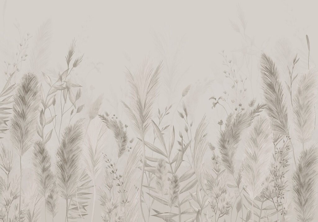 Grillige botanische illustratie in neutrale tinten — volledig ontwerp