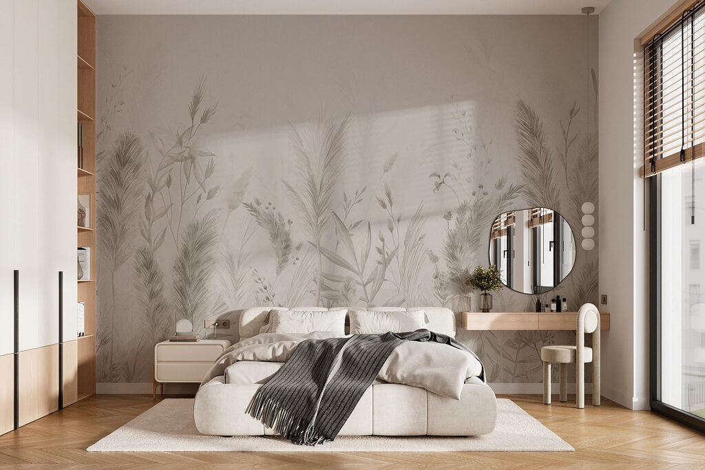 Grillige botanische illustratie in neutrale tinten — interieur 2