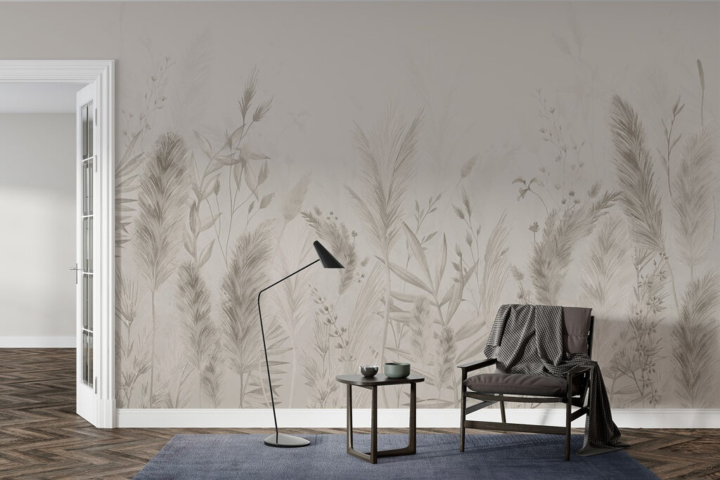 Grillige botanische illustratie in neutrale tinten — interieur 4
