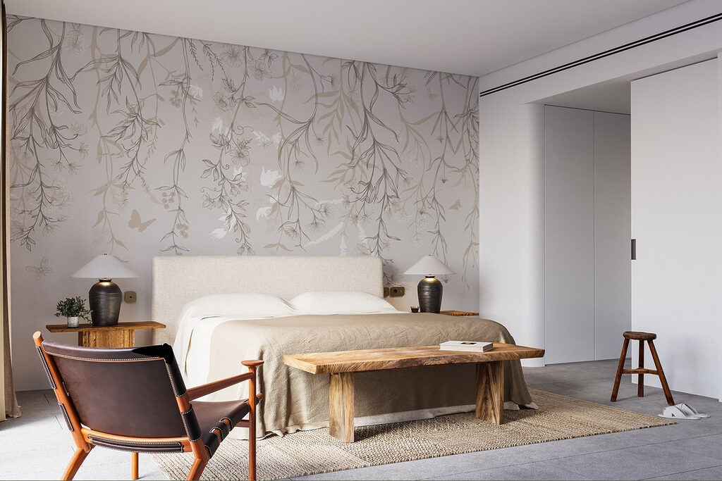 Hangende bloesemtakjes met vlinders — interieur 1