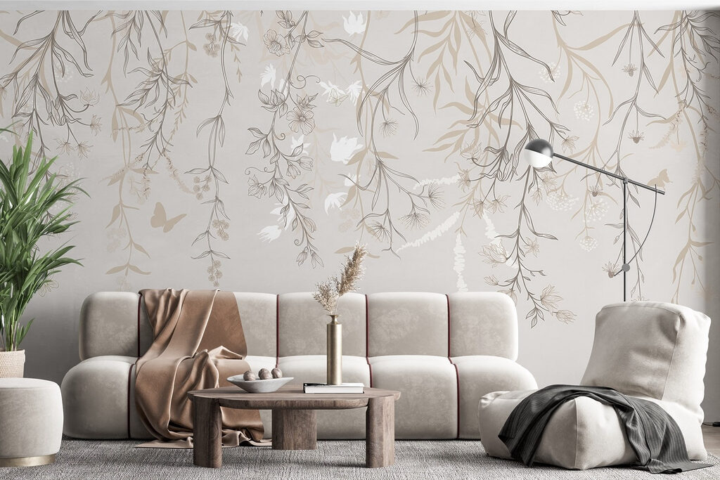 Hangende bloesemtakjes met vlinders — interieur 3