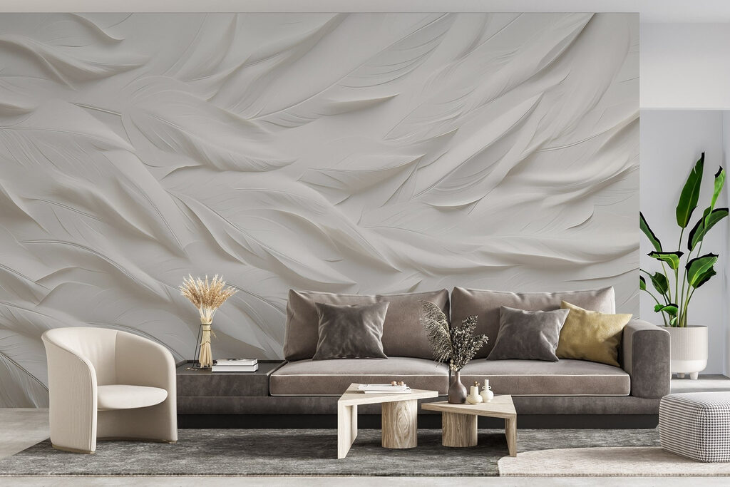 Wit verenpatroon op een wit oppervlak — interieur 2