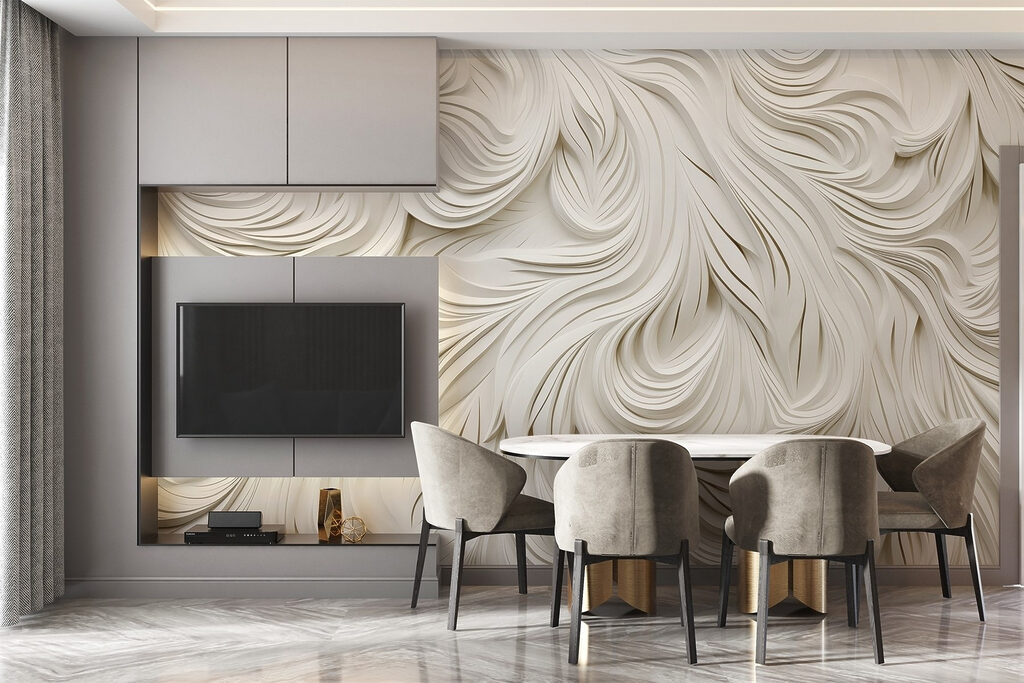Wit papieren knipsel met golvende lijnen — interieur 3