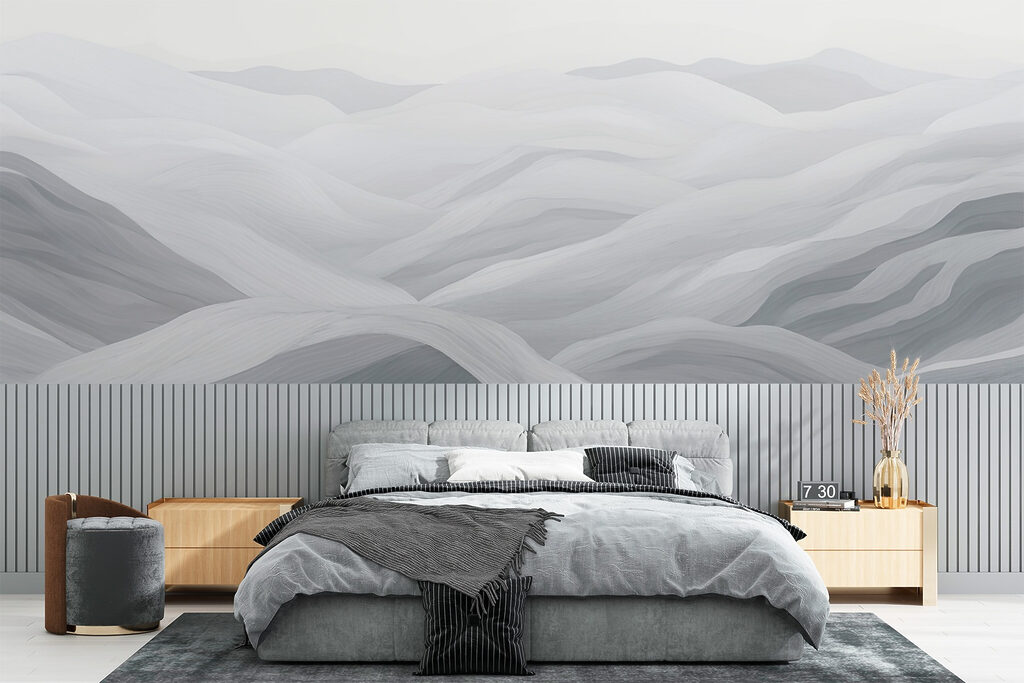 Bleke bergbanen in grijslagen — interieur 1