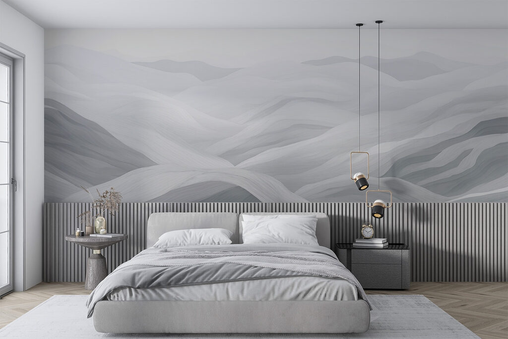Bleke bergbanen in grijslagen — interieur 2