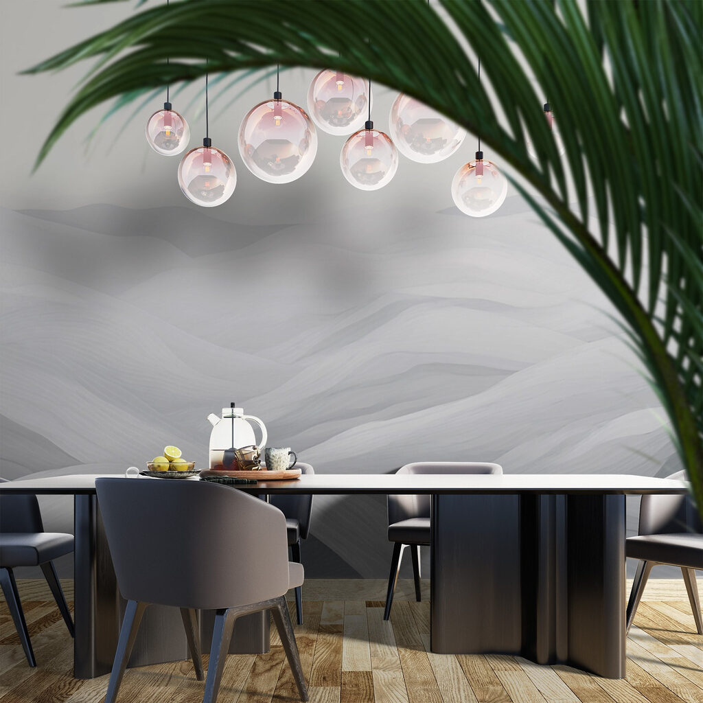 Bleke bergbanen in grijslagen — interieur 3