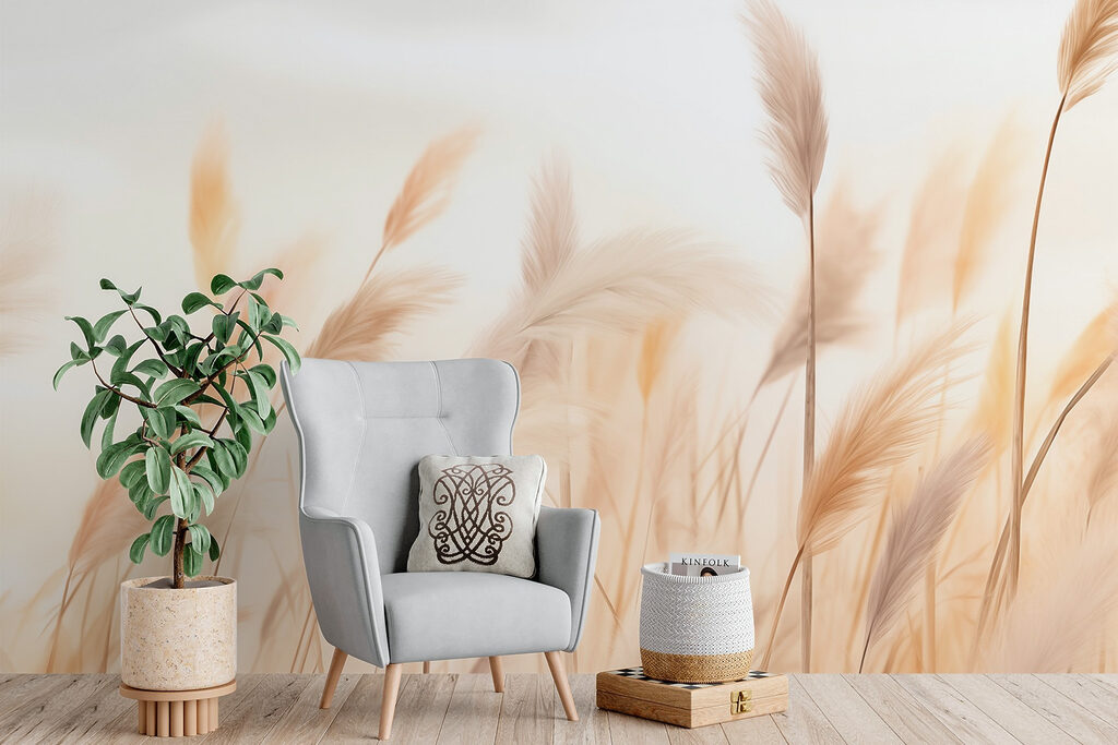 Gouden pluimgras in ochtendnevel — interieur 2